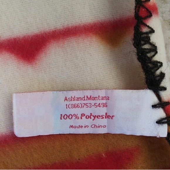 Southwest Blanket: St. Labre Indian School Aztec Fleece Throw Native American - Picture 4 of 10